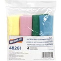 Genuine Joe Color-coded Microfiber Cleaning Cloths - 16" x 16" - Assorted - MicroFiber - 4 / Pack