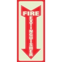 Headline Glow Fire Extinguisher Sign - 1 Each - English - Fire Extinguisher Print/Message - 4" (101.60 mm) Width x 13" (330.20 mm) Height - Rectangular Shape - White Print/Message Color - Indoor - Red