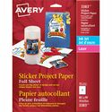 Avery Sticker Project Paperfor Inkjet Printers - Letter - 8 1/2" x 11" - Matte - 6 / Carton - FSC Mix - Repositionable, Acid-free, Lignin-free, Printable, Easy Peel - Matte White