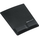 Fellowes Mouse Pad / Wrist Support with Microban Protection - 0.88" (22.35 mm) x 8.25" (209.55 mm) x 9.88" (250.95 mm) Dimension - Black - Memory Foam - 1 Pack