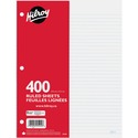 Hilroy 7mm Ruled With Margin Filler Paper - 400 Sheets - 3-ring Binding - 24 lb Basis Weight - 10 7/8" x 8 3/8" - White Paper - Hole-punched, Heavyweight, Tear Resistant - 400 / Pack