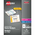 Avery Hanging Name Badge kitfor Laser and Inkjet Printers, 3" x 4" - 50 / Box