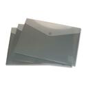 VLB Letter Vinyl File Pocket - 8 1/2" x 11" - 2 Front & Back Pocket(s) - Polypropylene - Charcoal - 6 / Pack