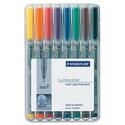 Lumocolor Fine Point Waterbased Markers - Fine Marker Point - Assorted Water Based Ink - Polypropylene Barrel - 8 / Set