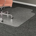 Lorell Plush-pile Wide-Lip Chairmat - Carpeted Floor - 53" (1346.20 mm) Length x 45" (1143 mm) Width x 0.173" (4.39 mm) Thickness - Lip Size 12" (304.80 mm) Length x 25" (635 mm) Width - Vinyl - Clear - 1Each