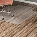 Lorell Wide Lip Chairmat - Hard Floor, Wood Floor, Vinyl Floor, Tile Floor - 53" (1346.20 mm) Length x 45" (1143 mm) Width x 0.095" (2.41 mm) Thickness - Lip Size 12" (304.80 mm) Length x 25" (635 mm) Width - Vinyl - Clear - 1Each