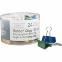 Business Source Colored Fold-back Binder Clips - Medium - 1.25" (31.75 mm) Width - 0.6" Size Capacity - 24 / Pack - Assorted - Steel