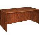 Lorell Essentials Series Rectangular Desk Shell - 66.1" x 29.5" x 29.5" - Finish: Cherry, Laminate - Grommet, Modesty Panel