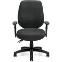 Offices to Go Six 31 Operator Chair - Black Polyester Seat - Medium Back - 5-star Base - Black - Quilted Fabric, Fabric - 1 Each
