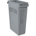 Rubbermaid Commercial Slim Jim with Venting Channels - 87.06 L Capacity - Rectangular - 30" Height x 11" Width - Gray - 1 Each