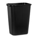 Rubbermaid 2957 Deskside Large Wastebasket - 39.04 L Capacity - Rectangular - 19.9" Height x 11" Width x 15.3" Depth - Plastic - Black