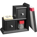 Victor Midnight Black Collection Reversible Book End - 2 Drawer(s)Desktop - Durable, Rubber Feet, Molding Base, Reversible, Sturdy - Matte Black - Black - Wood, Metal - 1 Each