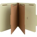 Nature Saver 2/5 Tab Cut Letter Recycled Classification Folder - 8 1/2" x 11" - 2" Expansion - Prong K Style Fastener - 2" Fastener Capacity for Folder, 1" Fastener Capacity for Divider - 2 Divider(s) - Fiberboard, Pressboard, Tyvek - Gray/Green - 100% Recycled - 10 / Box