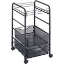 Safco Onyx Mesh Open File with Drawers - 2 Drawer - 34.02 kg Capacity - 4 Casters - 1.50" (38.10 mm) Caster Size - Steel - x 15.8" Width x 17" Depth x 27" Height - Black Steel Frame - Black - 1 Each