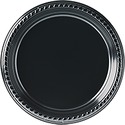 Solo Premium Plastic Plate - 9" - Disposable - 9" (228.60 mm) Diameter - Black - Plastic Body - 25 / Pack