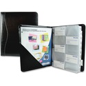 Winnable Large Leather Business Card Binder - 200 Capacity - 9.50" (241.30 mm) Width x 12" (304.80 mm) Length - 3-ring Binding - Black Genuine Leather Cover