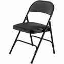 Lorell Padded Seat Folding Chairs - Vinyl Seat - Powder Coated Steel Frame - 4 / Carton