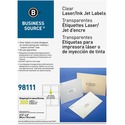 Business Source Clear Address Labels - 3 19/64" Width x 4" Length - Permanent Adhesive - Rectangle - Laser, Inkjet - Clear - 6 / Sheet - 300 / Box
