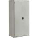 Lorell Fortress Series Storage Cabinet - 24" x 36" x 72" - 5 x Shelf(ves) - Hinged Door(s) - Sturdy, Recessed Locking Handle, Removable Lock, Durable, Storage Space - Light Gray - Powder Coated - Steel - Recycled