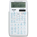 Victor Scientific Calculator with 2 Line Display - 240 Functions - Dual Power, 2-line Display, Hard Shell Cover - 2 Line(s) - 10 Digits - Battery/Solar Powered - 1 - CR2032 - 3.2" x 0.6" x 6" - White, Blue - 1 Each