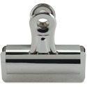 Business Source Bulldog Grip Clips - No. 4 - 3" (76.20 mm) Width - for Paper - Heavy Duty - 12 / Box - Silver