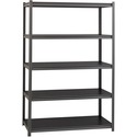 Lorell Iron Horse 3200 lb Capacity Riveted Shelving - 5 Shelf(ves) - 72" Height x 48" Width x 18" Depth - 30% Recycled - Black - Steel, Laminate - 1 Each