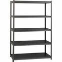 Lorell Iron Horse 3200 lb Capacity Riveted Shelving - 5 Shelf(ves) - 72" Height x 48" Width x 24" Depth - 30% Recycled - Black - Steel, Laminate - 1 Each