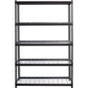Lorell Wire Deck Shelving - 5 Shelf(ves) - 72" Height x 48" Width x 18" Depth - 28% Recycled - Black - Steel - 1 Each