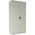 Lorell Fortress Series Janitorial Cabinet - 36" x 18" x 72" - 4 x Shelf(ves) - Hinged Door(s) - Locking System, Welded, Sturdy, Recessed Locking Handle, Durable, Removable Lock, Storage Space, Adjustable Shelf - Light Gray - Powder Coated - Recycled