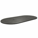 Heartwood Grey Dusk Laminate Racetrack Tabletop - 94.5" x 47.3" x 1" , 0.1" Edge - Material: Thermofused Laminate (TFL), Wood Grain Laminate, Particleboard - Finish: Gray Dusk