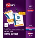 Avery Vertical Name Badges with Tickets Kit for Laser and Inkjet Printers, 4-1/4" x 6" - PVC Plastic - White - 1 / Box