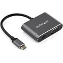 StarTech.com USB C Multiport Video Adapter - USB-C to 4K 60Hz Mini DisplayPort 1.2 (HBR2 HDR) or 1080p VGA Monitor Display Adapter - 2-in-1 USB-C multiport video adapter w/ Mini DisplayPort 1.2 or VGA - USB-C to 4K 60Hz mDP 1.2 HBR2 or 1080p VGA - HDCP 2.2/1.4 / 2ch audio - USB-C display adapter for TB3/USB Type-C laptop/tablet Dell HP Lenovo MacBook - Driverless & OS independent