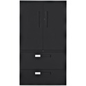 Global Multi-Stor Storage/Filing Cabinet - 36" x 18" x 65.3" - 3 x Shelf(ves) - Lateral - Lockable, Hanging Bar, Leveling Glide - Black