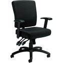 Offices To Go Actin | Medium Back Multi-Tilter - Black Fabric Seat - Black Fabric Back - Mid Back - 5-star Base - Armrest - 1 Each