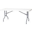 DURA Durable Folding Table - 6 ft - White Rectangle Top - 70.9" Table Top Length x 29.7" Table Top Width - 28.9" Height - High-density Polyethylene (HDPE) Wicker, Resin Top Material - 1 Each