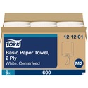 TORK Advanced Soft Centerfeed Hand Towel, 2-Ply, White - 2 Ply - 11.8" - 600 Sheets/Roll - 7.80" (198.12 mm) Roll Diameter - 2.90" (73.66 mm) Core - White - Paper - 600 / Roll