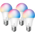 Kasa Smart WiFi Light Bulb, Multicolor - 9 W - 120 V AC - 800 lm - A19 Size - Multicolor Light Color - E26 Base - 4040.3F (2226.8C), 11240.3F (6226.8C) Color Temperature - 90 CRI - 220 Beam Angle - Alexa, Google Assistant, SmartThings Supported - Dimmable - Wi-Fi, Controllable Light Color, Voice Control, Automatic Temperature Control, Adjustable Temperature, Adjustable Brightness, Remote Controlled - 4 Pack