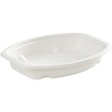 Eco Guardian 12 oz Oval Fiblre Compostable Containers - Microwave Safe - Sugarcane Fiber Body - Oval - 50 / Pack