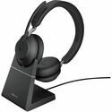 Jabra Evolve2 65 Headset with Desk Stand - Stereo - Wireless - Bluetooth - 98.4 ft - On-ear - Binaural - Supra-aural - Noise Canceling - Black
