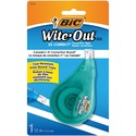 BIC Wite-Out Brand EZ Correct Correction Tape, 11.9 Metres, 1-Count Pack of white Correction Tape, Fast, Clean and Easy to Use Tear-Resistant Tape Office or School Supplies - 0.20" (5.08 mm) Width x 3.3 ft Length - 1 Line(s) - White Tape - Ergonomic Purple Dispenser - Odorless, Photo-safe, Tear Resistant, Writable Surface - 1 - Purple