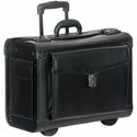 MANCINI Business Carrying Case for 17" Notebook, Folder, Document, Catalogue, Sample - Black - Simulated Leather Body - Handle - 15" (381 mm) Height x 19" (482.60 mm) Width x 9" (228.60 mm) Depth