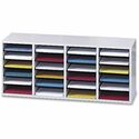 Safco Adjustable Shelves Literature Organizers - 24 Compartment(s) - Compartment Size 2.50" (63.50 mm) x 9" (228.60 mm) x 11.50" (292.10 mm) - 16.4" Height x 39.4" Width x 11.8" Depth - Gray - Wood - 1 Each