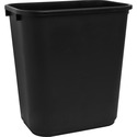 Sparco Rectangular Wastebasket - 26.50 L Capacity - Rectangular - 15" Height x 14.5" Width x 10.5" Depth - Polyethylene - Black - 1 Each