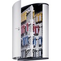 DURABLE 72-Key Brushed Aluminum Key Cabinet - 11.9" x 4.8" x 15.8" - 1 x Door(s) - Security Lock - Silver - Aluminum