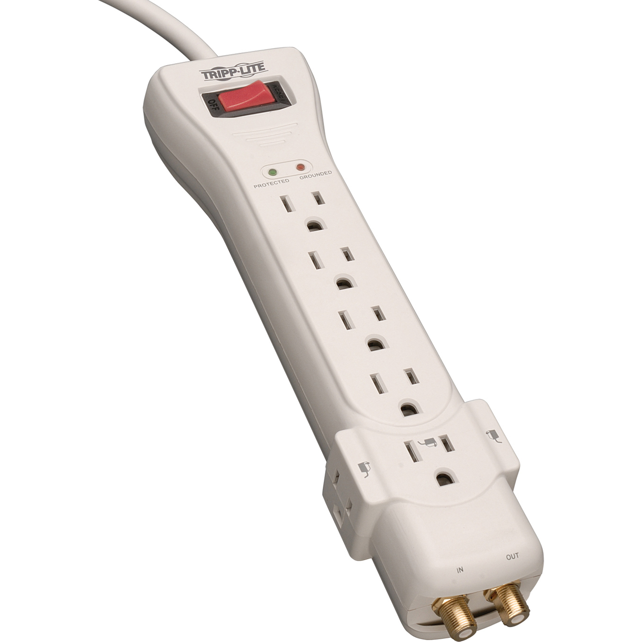 Tripp Lite ProtectIT SUPER7COAX 120VAC Surge Protector - Receptacles: 7 x NEMA 5-15R - 2160J