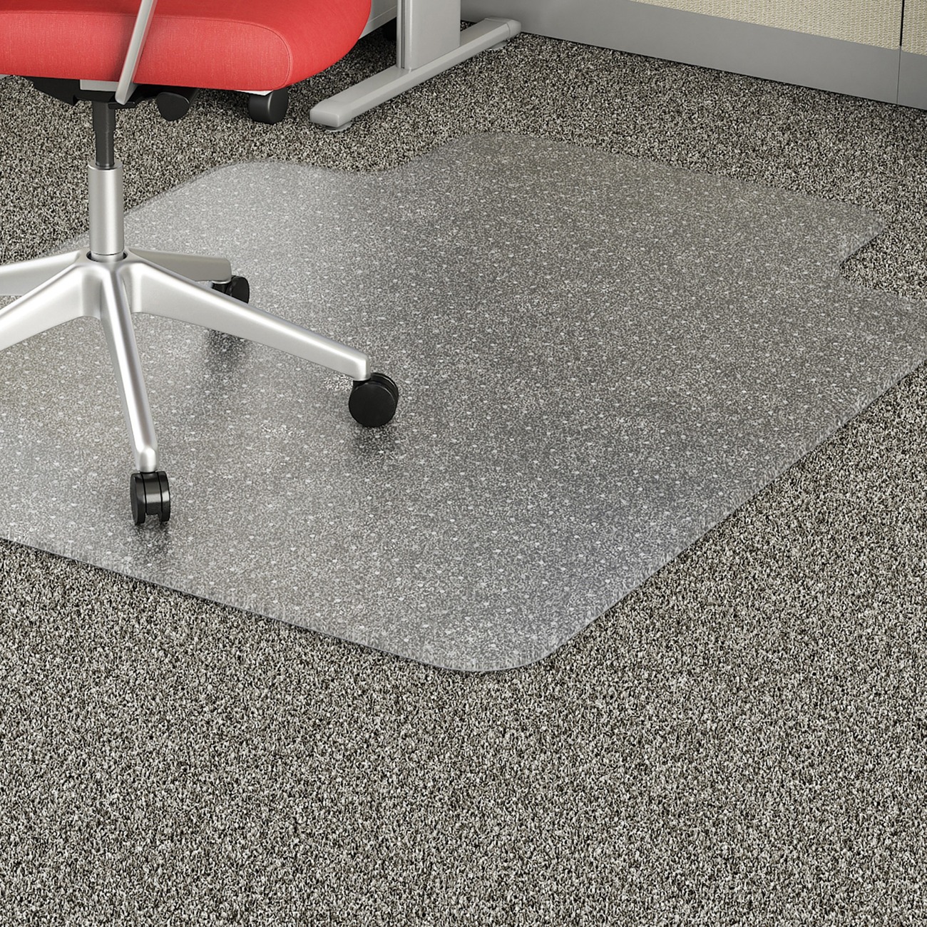 Heavy Duty Low Pile Carpet Chair Mat with Beveled Edge & Lip-36 W
