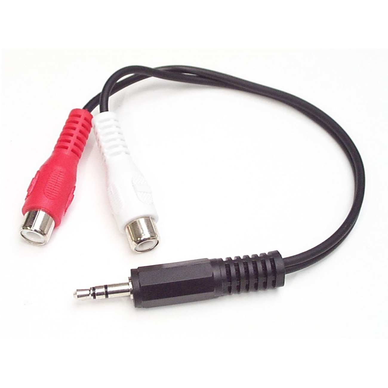 25ft (7.6m) One 3.5mm Stereo Male to Two RCA Stereo Male Audio Y-Cable -  White, Audio Adapters and Couplers, Adapters and Couplers