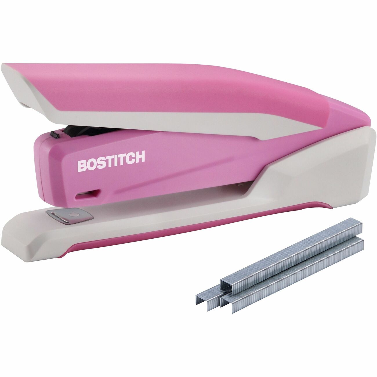 Bostitch InCourage Spring-Powered Antimicrobial Desktop Stapler - 20 of  20lb Paper Sheets Capacity - 210 Staple Capacity - Full Strip - 1 Each -  Pink, White - Your Office Connection