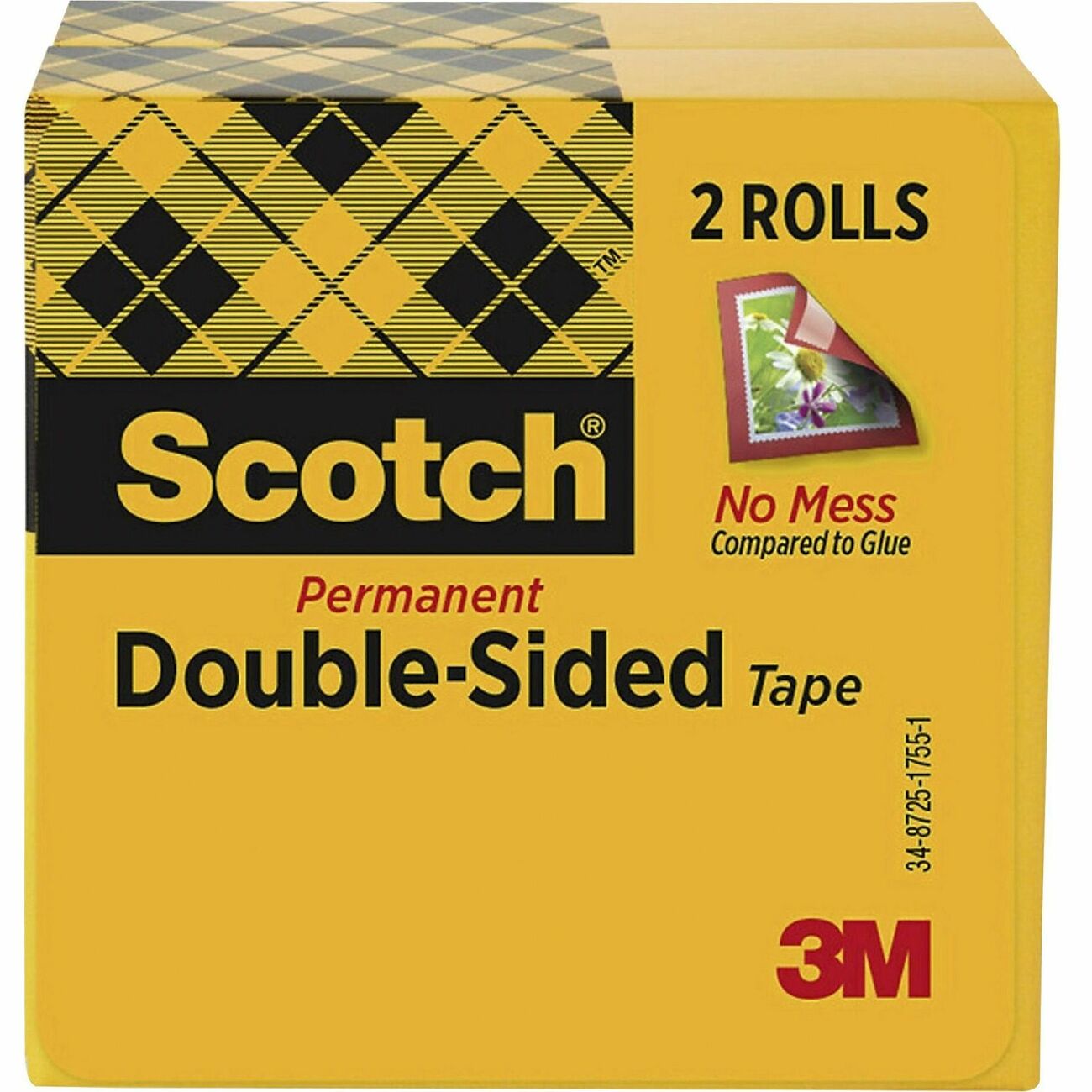  3M Double-Sided Tape with Dispenser, Permanent, 1/2 X