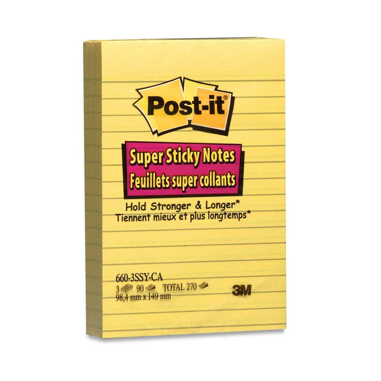 Postit Super Sticky Ruled Adhesive Notes Madill The Office Company